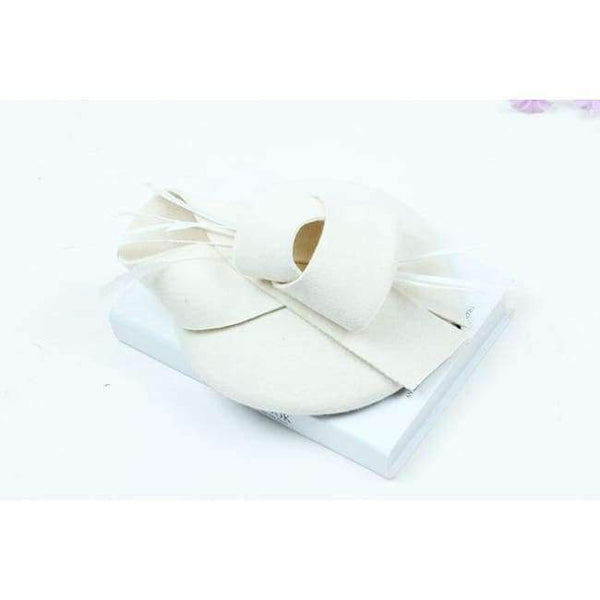 Planet Gates white / 56-58cm Women Wedding Hats Hair Accessories Fascinator Hat Autumn Winter Hollow Veil Wool Felt Women Fedoras Cocktail Formal Dress Hats
