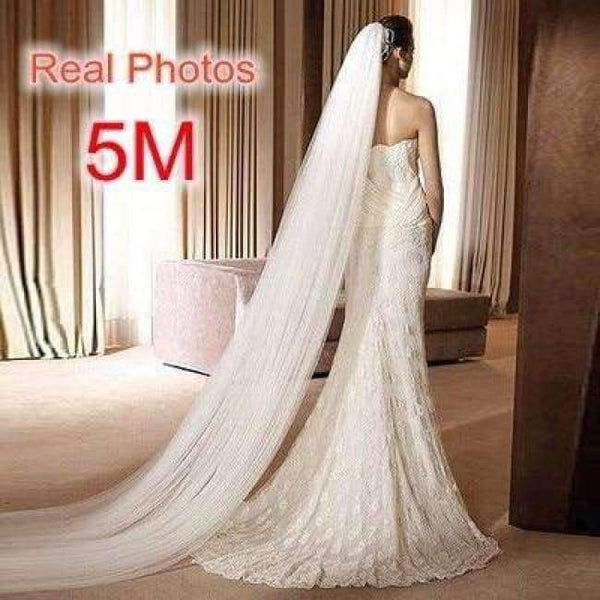 Planet Gates White 5M White/Ivory Wedding Veil Multi-layer long Bridal Veil Head Veil Wedding Accessories Hot Sell MD03034