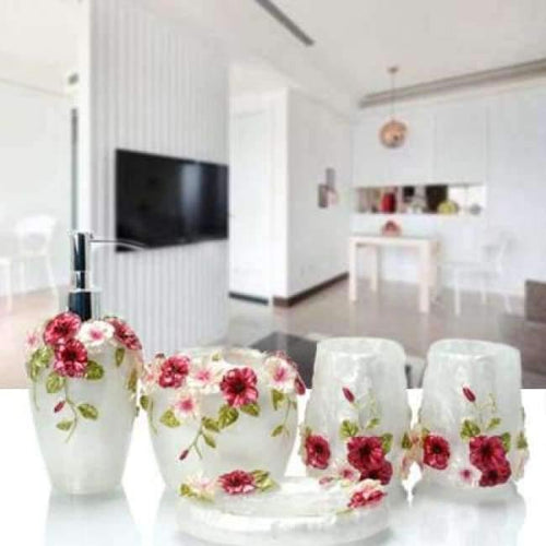 Planet Gates White 5pcs 6pcs/set Resin Bathroom Accessories Sets/Dispensers/Dishes/Toothpaste Holders/tray/Bathroom Tumblers/Bathroom Products