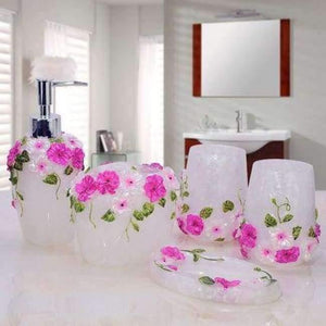 Planet Gates white 5pcs 6pcs/set Resin Bathroom Accessories Sets/Dispensers/Dishes/Toothpaste Holders/tray/Bathroom Tumblers/Bathroom Products