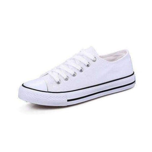 Planet Gates White / 6 2018Women Canvas Shoes Fashion Solid Color Women Vulcanized Shoes Lace-up Casual White Couple Shoes Woman Sneakers
