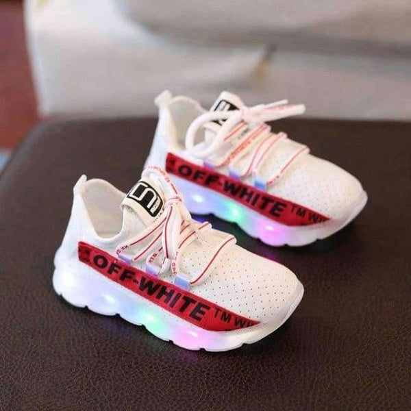 Planet Gates White / 6.5 Fashion lace up boys girls shoes glowing lighting up sneakers children breathable hot sales kids baby shoes