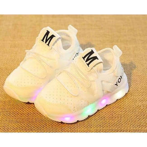 Planet Gates White / 6.5 LED lighted Glowing children casual shoes 2018 European glitter comfortable baby girls boys sneakers cute kids footwear toddlers