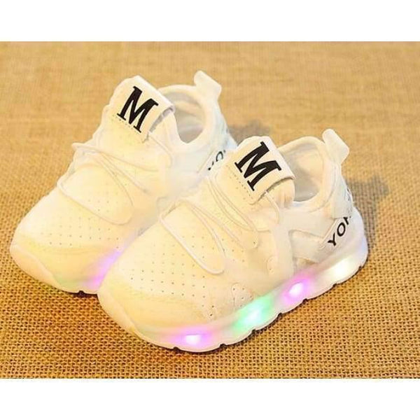 Planet Gates White / 6.5 LED lighted Glowing children casual shoes 2018 European glitter comfortable baby girls boys sneakers cute kids footwear toddlers