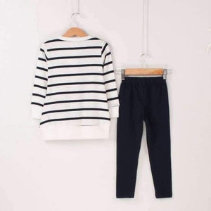 Planet Gates White / 6 Autumn Winter Girls Clothes Set Teenage Girls Clothing Sets Strip T-Shirt+Pant 2pcs Kids Girl Sport Suit Children Clothes