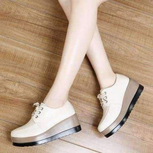 Planet Gates White / 6 High Heel Women Shoes 2018 Women Genuine Leather Casual Shoes Breathable Fashion Waterproof Wedges Platform Shoes Women Sneaker