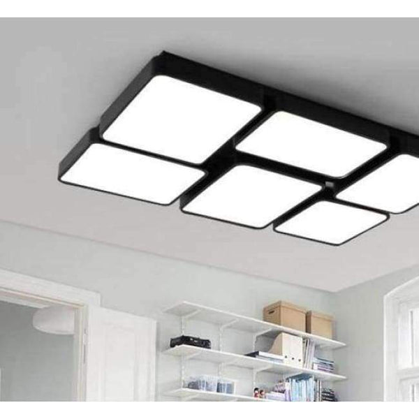 Planet Gates White / 6 pcs black frame Modern Square Led commercial lighting for office Library Warm cool changeable led bar light Ceiling Lamp 4-6 pcs study Luminaria