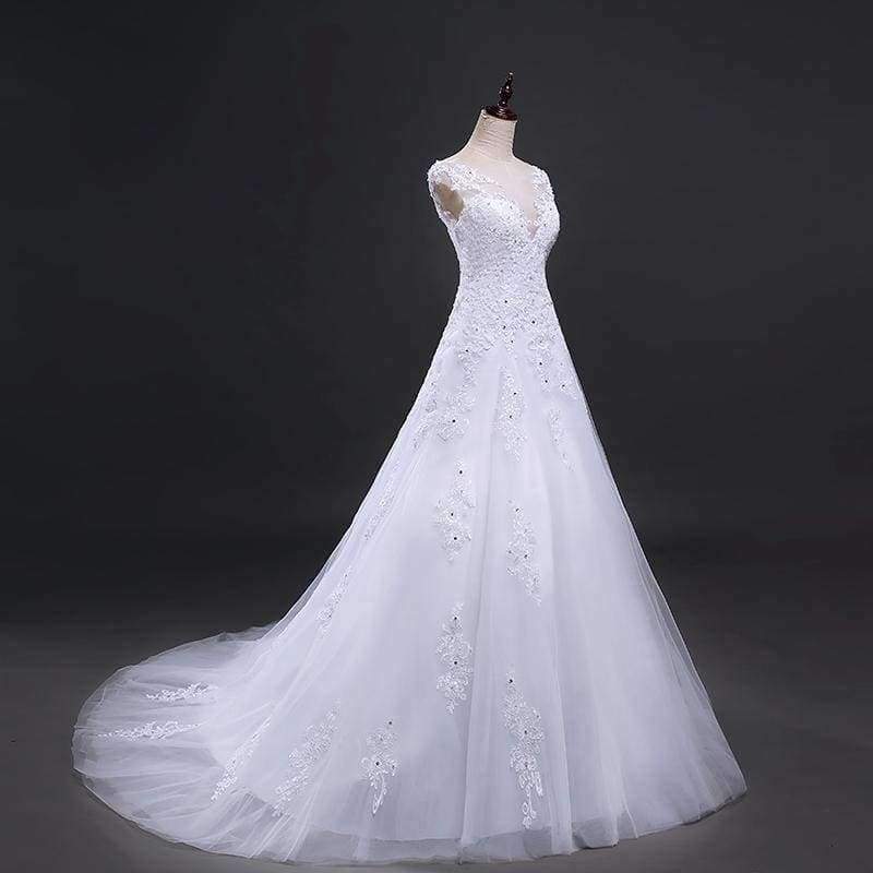 Planet Gates white / 6 Tulle Mariage Vestidos de Novia Embroidery Lace Mermaid Wedding Dress 2018 Bridal Gowns Plus Size Customized FSM-138M