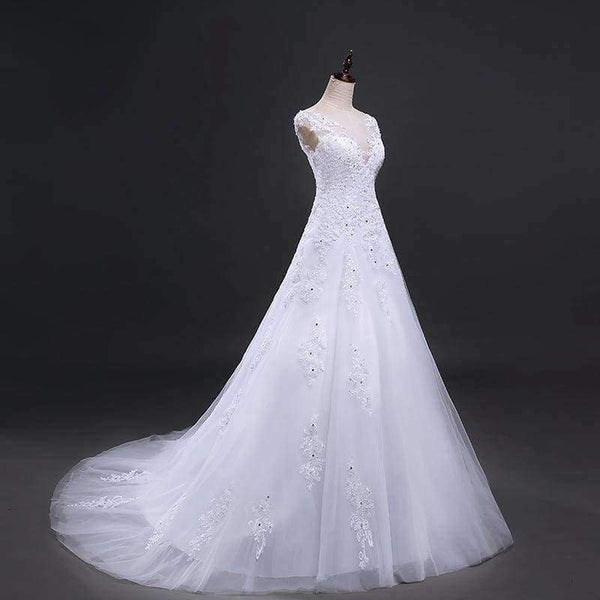 Planet Gates white / 6 Tulle Mariage Vestidos de Novia Embroidery Lace Mermaid Wedding Dress 2018 Bridal Gowns Plus Size Customized FSM-138M