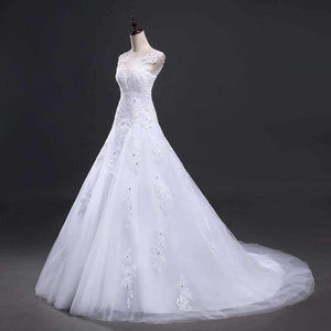 Planet Gates white / 6 Tulle Mariage Vestidos de Novia Embroidery Lace Mermaid Wedding Dress 2018 Bridal Gowns Plus Size Customized FSM-138M
