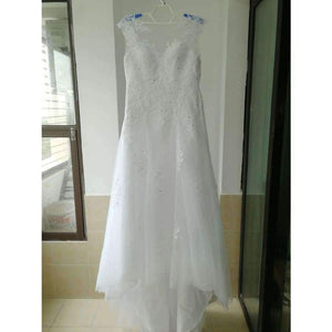 Planet Gates white / 6 Tulle Mariage Vestidos de Novia Embroidery Lace Mermaid Wedding Dress 2018 Bridal Gowns Plus Size Customized FSM-138M