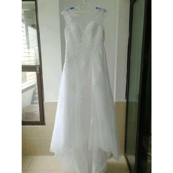 Planet Gates white / 6 Tulle Mariage Vestidos de Novia Embroidery Lace Mermaid Wedding Dress 2018 Bridal Gowns Plus Size Customized FSM-138M