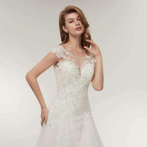 Planet Gates white / 6 Tulle Mariage Vestidos de Novia Embroidery Lace Mermaid Wedding Dress 2018 Bridal Gowns Plus Size Customized FSM-138M