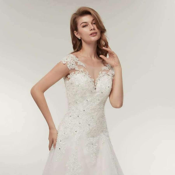 Planet Gates white / 6 Tulle Mariage Vestidos de Novia Embroidery Lace Mermaid Wedding Dress 2018 Bridal Gowns Plus Size Customized FSM-138M