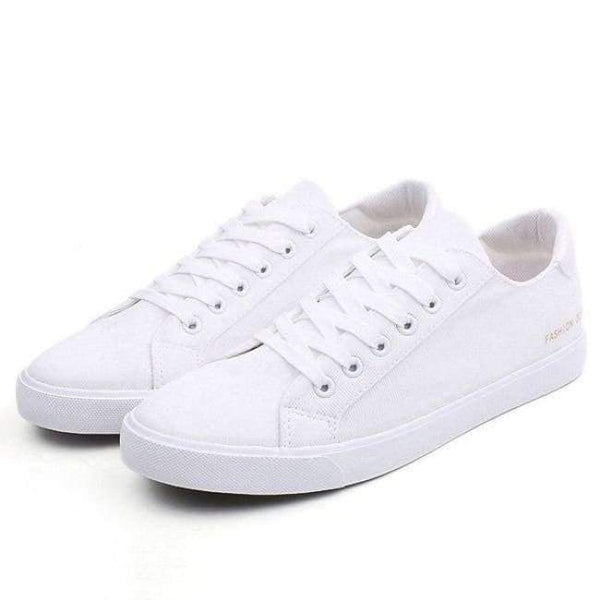 Planet Gates White / 6 YWEEN Men's Vulcanized Shoes Lace-Up Men Sneakers Classic Style Breathable Canvas Shoes Men