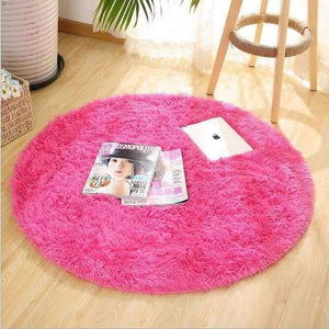 Planet Gates White / 60cm Fluffy Thick Velvet Round Carpet 40-80cm Anti-skid Toilet Floor Mat Bedroom Kitchen Doormat Carpet For Living Room Yoga Mat