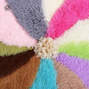 Planet Gates White / 60cm Fluffy Thick Velvet Round Carpet 40-80cm Anti-skid Toilet Floor Mat Bedroom Kitchen Doormat Carpet For Living Room Yoga Mat