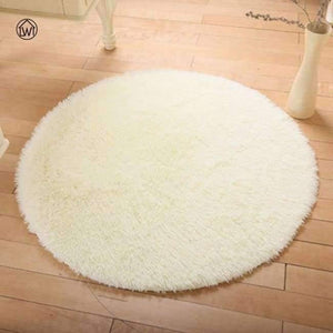 Planet Gates White / 60cm Fluffy Thick Velvet Round Carpet 40-80cm Anti-skid Toilet Floor Mat Bedroom Kitchen Doormat Carpet For Living Room Yoga Mat