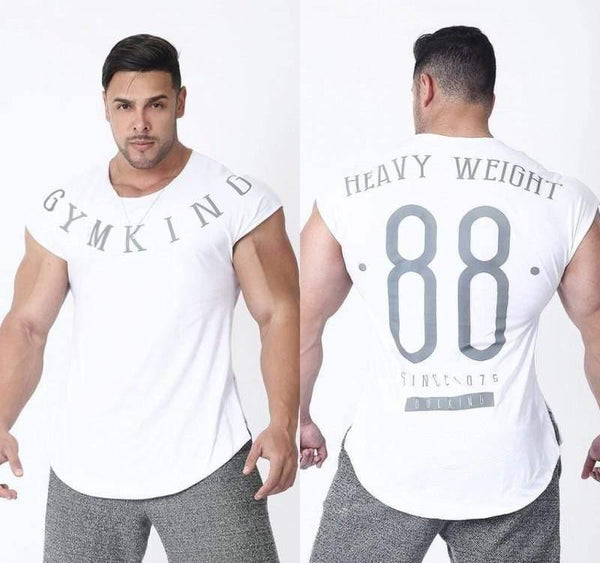 Men Gym T-shirt Fitness Bodybuilding Short Sleeve Cotton T Shirt Muscle Man Summer Casual Fashion Print Slim Tee Tops Clothing