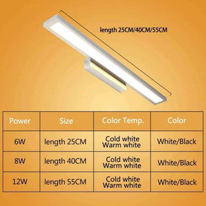 Planet Gates White 6W 25CM / Cold White Modern LED Mirror Light8W 40CM 12W 55CM Wall Lamp Mounted Indoor Lighting Fixture  Waterproof 220V Stainless Steel Bathroom