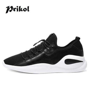 Planet Gates White / 7.5 Basic Style Brand Men Sport Shoes Breathable Leather Man Sneaker Krasovki Dark Black Hombre Tennis Zapato Calcado