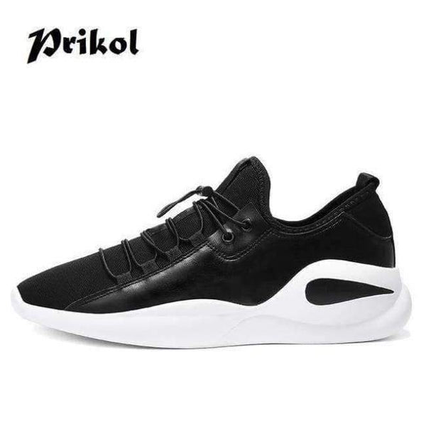 Planet Gates White / 7.5 Basic Style Brand Men Sport Shoes Breathable Leather Man Sneaker Krasovki Dark Black Hombre Tennis Zapato Calcado