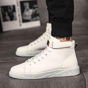 Planet Gates White / 7.5 Trend 2018 Men's Vulcanized Shoes Black High Top Lace-up Autumn Winter Casual Canvas Shoes For Men Boys Sneakers Without Lace