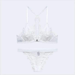 Planet Gates White / 70B For 32B Women's underwear 2018 Women Sexy Lace Lingerie set Front Closure brassiere Fashion Women thin bralette lounge bra set