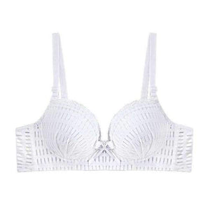 Planet Gates white / 70B New Comfort B Cup Thin Lace Girl Wire Free Bra Push Up Traditional Sexy Women's Underwear Bra Bow Decoration Underwear