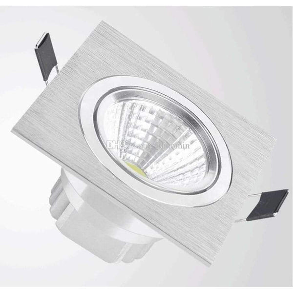 Planet Gates White / 7W No-Dimmable Square Bright Recessed LED Dimmable Square Downlight COB 7W 9W 12W LED Spot light decoration Ceiling Lamp AC 110V/220V