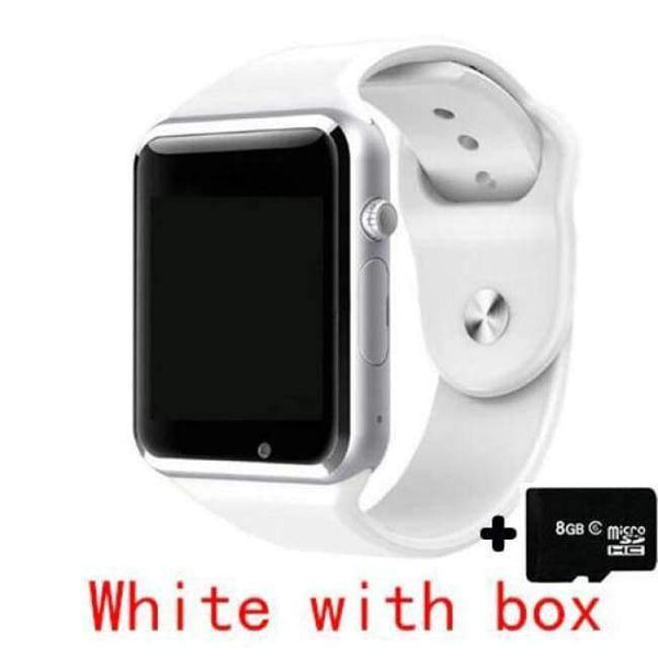 Planet Gates white 8G storage car NAIKU A1 Smart Watch With Passometer Camera SIM Card Call Smartwatch For Xiaomi Huawei HTC Android Phone Better Than Y1 DZ09