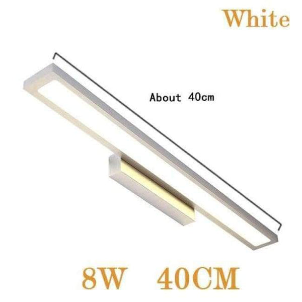 Planet Gates White 8W 40CM / Cold White Modern LED Mirror Light8W 40CM 12W 55CM Wall Lamp Mounted Indoor Lighting Fixture  Waterproof 220V Stainless Steel Bathroom