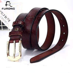 Planet Gates white / 90cm FURONG Female Leather Belt Genuine Cow Skin Women's Belt Black for Jeans Rhinestone Embossing Designer Pin Buckle Belt Lady