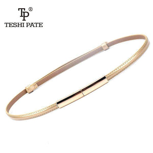 Planet Gates white / 95cm Fashion Newest Design Belts ladie's Luxury Gold buckle  thin belt Free Shipping Genuine leather strap waistband adjustable women