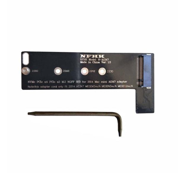 Planet Gates White A1347 64GB 128GB 256GB 512GB 1TB NVMe M.2 NGFF PCIe SSD for Late 2014 Mac Mini MEGEN2 MEGEM2 MEGEQ2 Adapter Card Convert Adapter