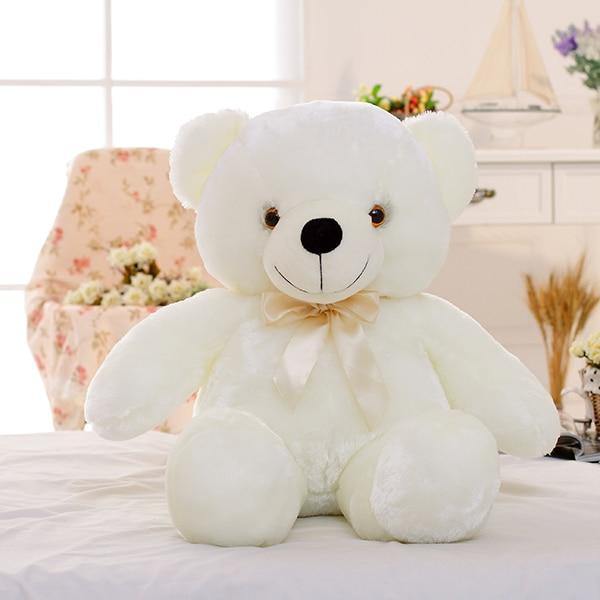 50cm Creative Light Up LED Teddy Bear Stuffed Animals Plush Toy Colorful Glowing   Christmas Gift For Kids Pillow