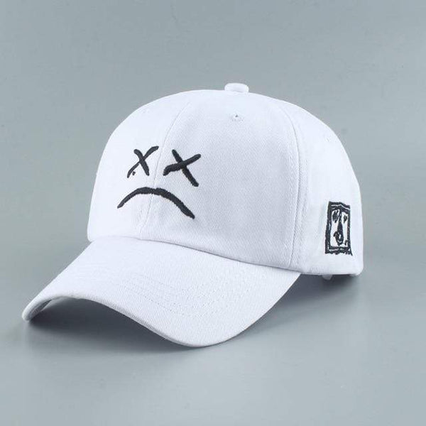 Planet Gates White / Adjustable Embroidery 100% Cotton Baseball Cap Sad face White Black Hat Golf Cap Hip Hop Snapback Women Men