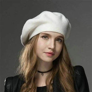 Planet Gates white / adjustable MingJieBiHuo new Winter wool warm beret hat women Fashion wild painter soild casual girls beret hat