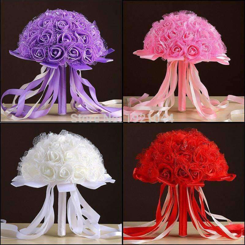 Planet Gates White Artificial Flowers Wedding Bouquets New Fashion Crystal Bridal Bouquets Wedding Accessories Wedding Party Decor