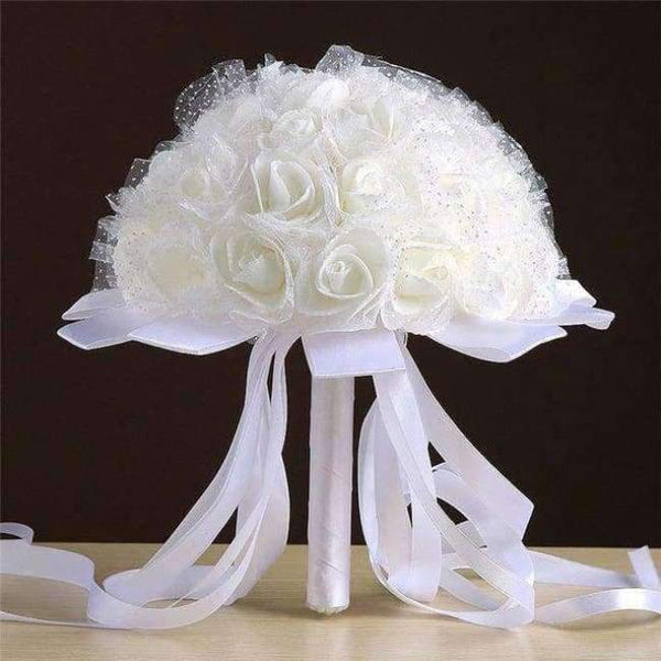 Planet Gates White Artificial Flowers Wedding Bouquets New Fashion Crystal Bridal Bouquets Wedding Accessories Wedding Party Decor