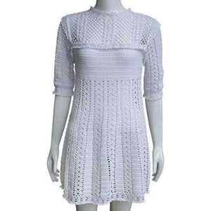 Planet Gates White as pic / S 2018 New Style Lady's Fashion Handmade Crochet Casual Dresses  Cotton Clubwear