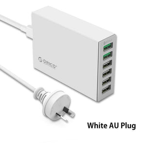 Planet Gates White AU QSL-6U 6 Ports QC2.0 Quick USB Charger Mobile Phone Charger  for Samsung Huawei LG Iphone Adapter EU/US/UK/AU Plug