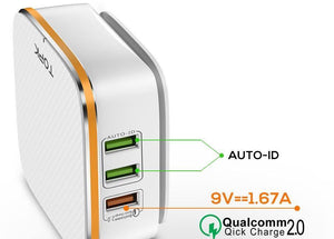 Planet Gates White / AU TOPK 35W Quick Charge 2.0 6-Port USB Charger EU US UK AU Plug 5V/7A Travel Wall Fast Charger Adapter Mobile Phone Universal