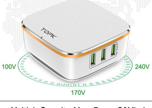 Planet Gates White / AU TOPK 35W Quick Charge 2.0 6-Port USB Charger EU US UK AU Plug 5V/7A Travel Wall Fast Charger Adapter Mobile Phone Universal