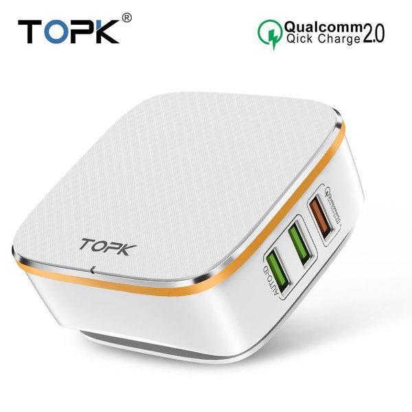 Planet Gates White / AU TOPK 35W Quick Charge 2.0 6-Port USB Charger EU US UK AU Plug 5V/7A Travel Wall Fast Charger Adapter Mobile Phone Universal