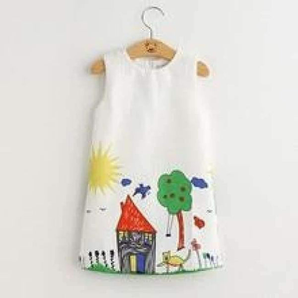 Planet Gates White AZ268 / 3T Girls Dress  New Brand Girls Clothes European And America Style Kids Clothes Plaid Pocket Design Baby Girls Dress