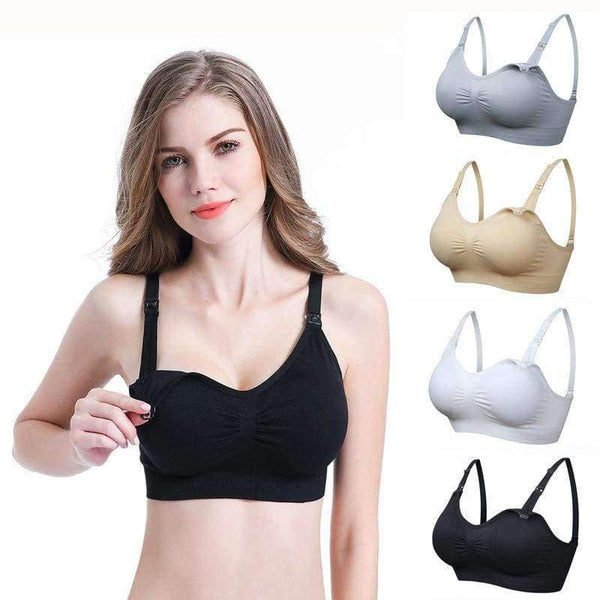 Planet Gates White / B / 34 Nursing Bra Pregnant Women Quick Release Breastfeeding Bra Prevention Sagging Bras Underwear Plus Size