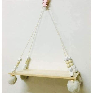Bedroom wall shelves DIY Original Wood Beads Wall Shelf Storage Shelves Organization swing shelves Home Decor - Planet Gates