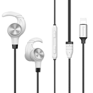 Planet Gates White Baseus Earphone For Lightning in-ear Earphones for iPhone 7 8 6s 6plus 8pin Hifi Earbuds Headset fone de ouvido With Mic for ios