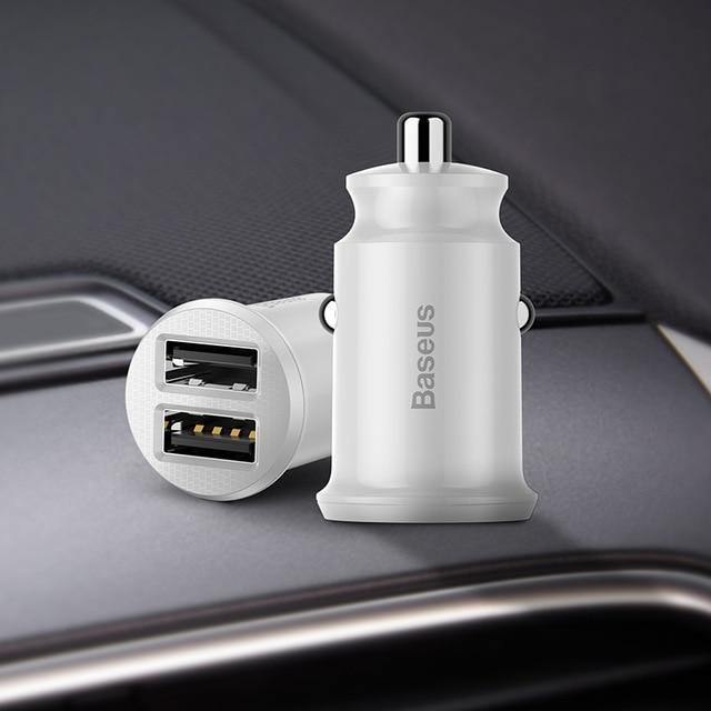 Planet Gates Black Baseus Mini Car Charger For iPhone Xs Samsung Xiaomi mi 3.1A Fast Car Charging Dual USB Car Charger Adapter Mobile Phone Charger